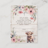 ハイランド牛フローラかわいい愛らしいおむつラッフル エンクロージャーカード (裏面)