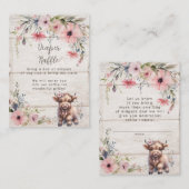 ハイランド牛フローラかわいい愛らしいおむつラッフル エンクロージャーカード (正面/裏面)