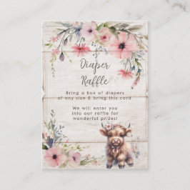 ハイランド牛フローラかわいい愛らしいおむつラッフル エンクロージャーカード