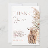 ハイランド牛フローラベビーシャワーサンキューカード 招待状 (正面)