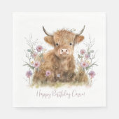 ハイランド牛フローラボホパーティーナプキン スタンダードランチョンナプキン (正面)