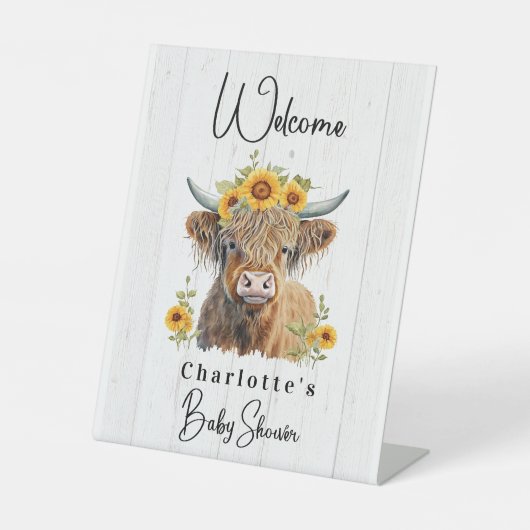 ハイランド牛フローラボホファームアニマルブライダルシャワー 台座サイン (正面)