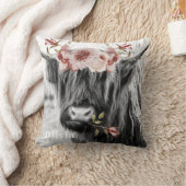 ハイランド牛フローラ |西部の女性のカーボーイの子供の名前 クッション (ブランケット)