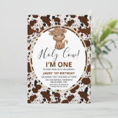 ハイランド牛プリント1st誕生日 招待状 (スタンド正面)