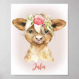 ハイランド牛プリント ポスター