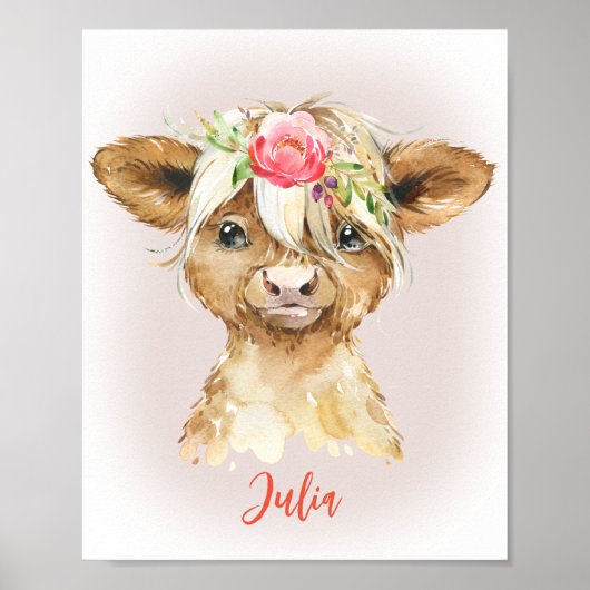 ハイランド牛プリント ポスター (正面)