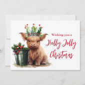 ハイランド牛ホリークリスマスフォトすてきカード シーズンカード (正面)