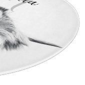 ハイランド牛ポートレートイニシャルモノグラム白黒 カッティングボード (角)