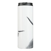 ハイランド牛ポートレートイニシャルモノグラム白黒 タンブラー (裏面)