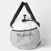 ハイランド牛ポートレートイニシャルモノグラム白黒 ダッフルバッグ (右)