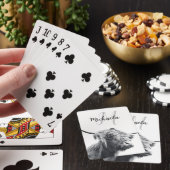 ハイランド牛ポートレートイニシャルモノグラム白黒 トランプ (インサイチュ)