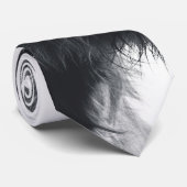 ハイランド牛ポートレートイニシャルモノグラム白黒 ネクタイ (ロール)