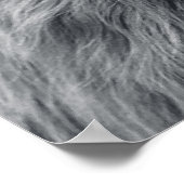 ハイランド牛ポートレートイニシャルモノグラム白黒 ポスター (角)