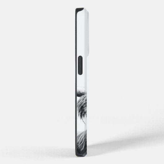ハイランド牛ポートレートイニシャルモノグラム白黒 Case-Mate iPhoneケース (裏面 / 右)