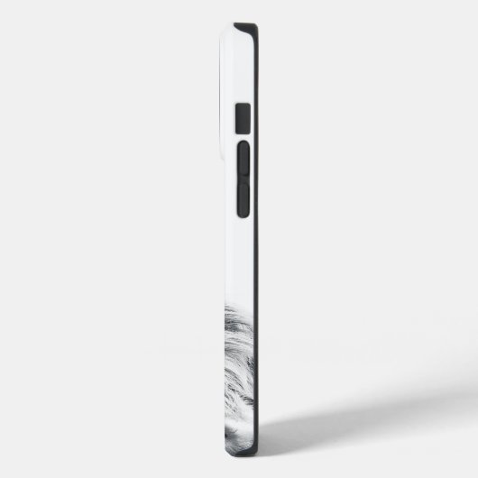 ハイランド牛ポートレートイニシャルモノグラム白黒 Case-Mate iPhoneケース (裏面 / 左)