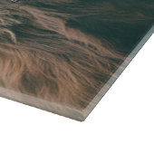 ハイランド牛ポートレート名前をカスタムするイニシャルモノグラム カッティングボード (角)