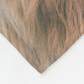 ハイランド牛ポートレート名前をカスタムするイニシャルモノグラム フリースブランケット (角)