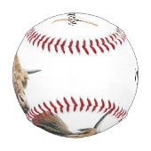 ハイランド牛ポートレート名前をカスタムするイニシャルモノグラム 野球ボール (裏面)