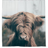 ハイランド牛ポートレート シャワーカーテン (正面)