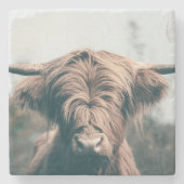ハイランド牛ポートレート ストーンコースター (正面)