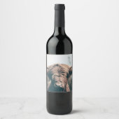 ハイランド牛ポートレート ワインラベル (正面)