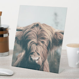 ハイランド牛ポートレート 台座サイン