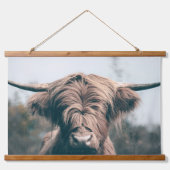 ハイランド牛ポートレート 吊り下げ型タペストリー (正面)