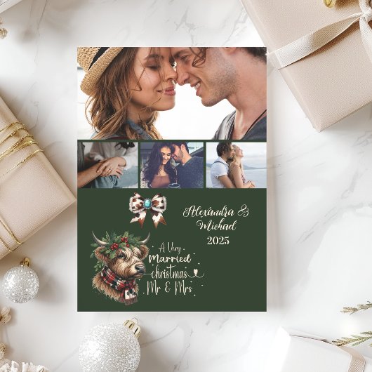 ハイランド牛メリークリスマスミセスとミスター4写真 シーズンカード