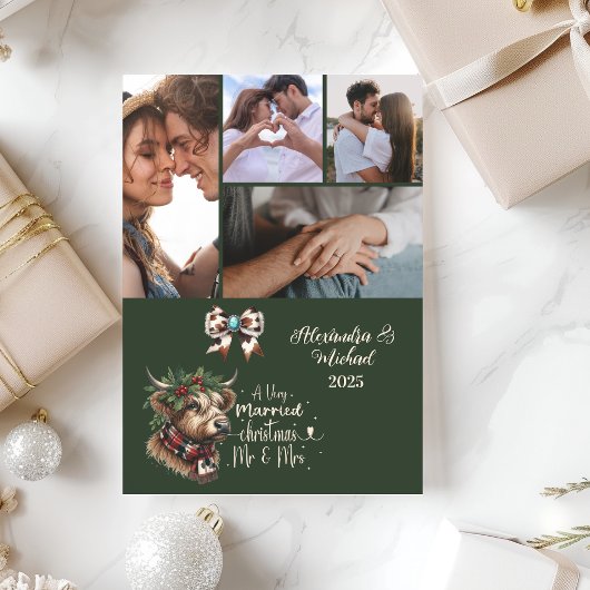 ハイランド牛メリークリスマスミセスとミスター5写真 シーズンカード