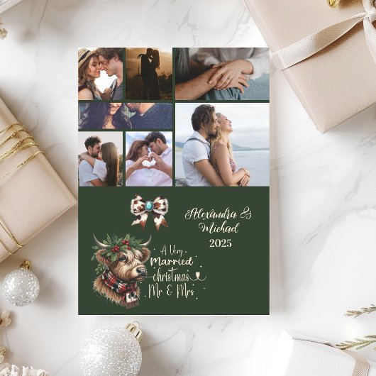 ハイランド牛メリークリスマスミセスとミスター7写真 シーズンカード