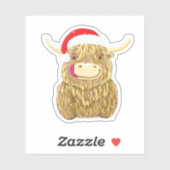 ハイランド牛メリークリスマス雪TシャツEssentia シール (シート)