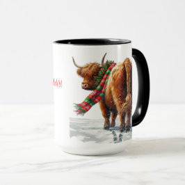 ハイランド牛モーの「クリスマス」コーヒーマグカップ マグカップ