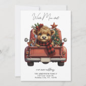 ハイランド牛ヴィンテージレッドトラッククリスマスムービング 案内状 (正面)