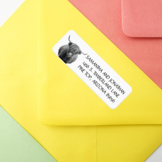 ハイランド牛差出人住所ラベル ラベル