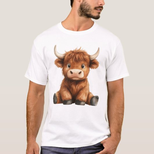 ハイランド牛愛好家 ハイランド牛 Tシャツ (正面)