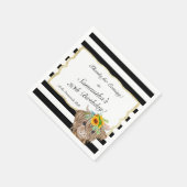 ハイランド牛招待状、牛誕生日 スタンダードカクテルナプキン (角)