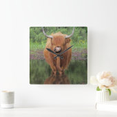 ハイランド牛時計 スクエア壁時計 (ホーム)