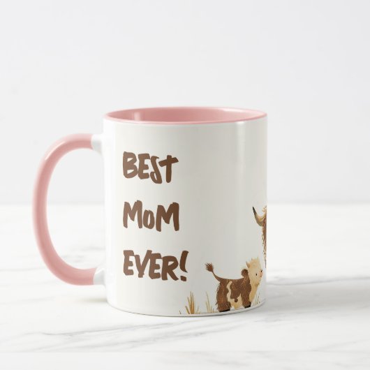 ハイランド牛最高の牛と牛の母の日 マグカップ (左)