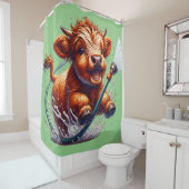 「ハイランド牛浴時間」 シャワーカーテン (インサイチュ)