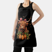 ハイランド牛秋と葉ズカボチャ感謝していン秋 エプロン (インサイチュ)