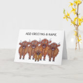 ハイランド牛科  カード (黄色い花)