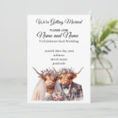 ハイランド牛結婚式招待状 招待状 (スタンド正面)