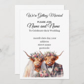 ハイランド牛結婚式招待状 招待状 (正面/裏面)