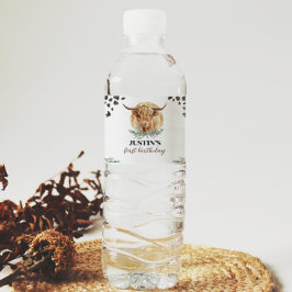 ハイランド牛誕生日ウォーターボトルラベル ペットボトルラベル