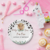 ハイランド牛誕生日ベビーシャワー ペーパープレート (パーティー)