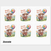 ハイランド牛誕生日 スクエアシール (シート)