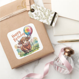 ハイランド牛誕生日 スクエアシール