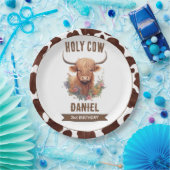 ハイランド牛誕生日 ペーパープレート (パーティー)