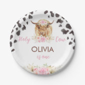 ハイランド牛誕生日 ペーパープレート (正面)