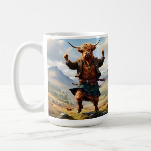 ハイランド牛踊りハイランドフライ コーヒーマグカップ (左)